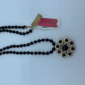 Miriam Haskell Black and Gold Necklace